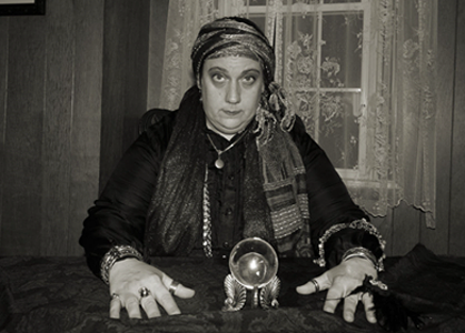 Woman with crystal ball