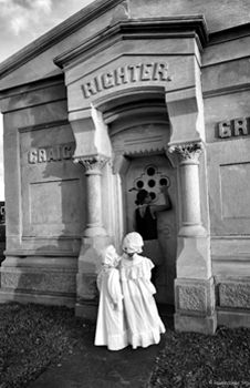Children outside crypt
