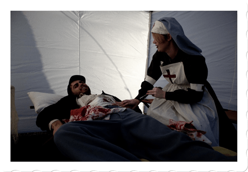 Woman nurse and male patient