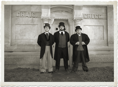 Men in front of crypt