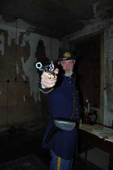 Man pointing a gun.