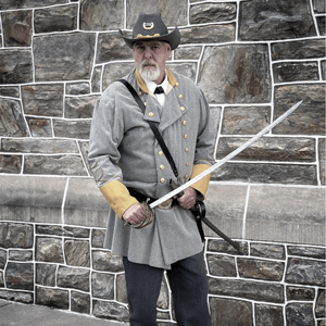 Man in Confederate uniform