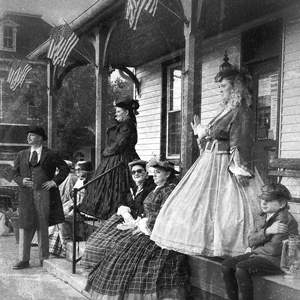 Men and women on porch