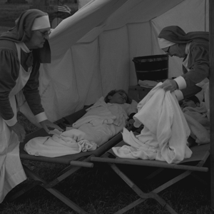 Nurses in tent